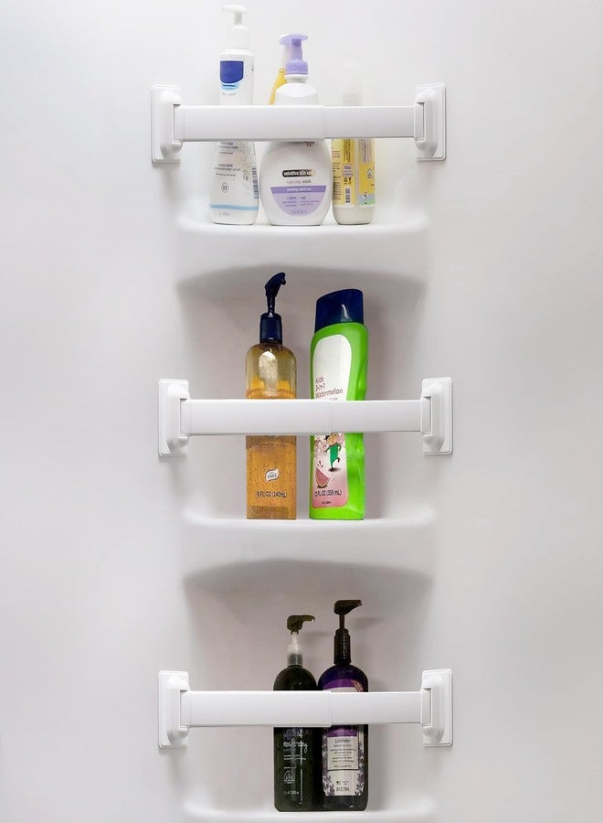 Safoner Adjustable RV Shower Corner Storage Bar- Durable Aluminum RV Corner Caddy for Shower Organization- Essential RV Bathroom Accessory- 3 Packs - Image 1
