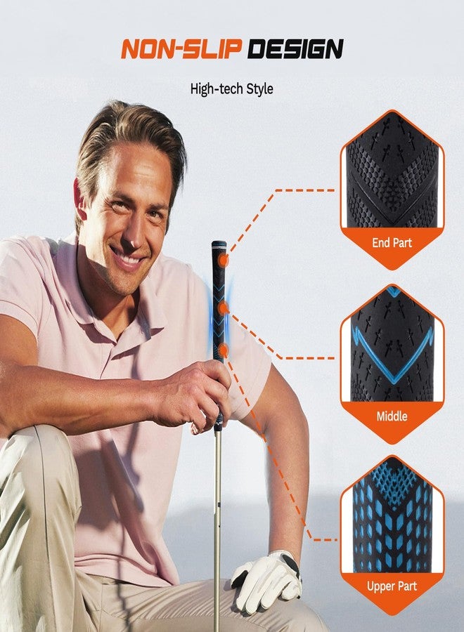 Full Choice Rubber Golf Grips 13 Pack, High Traction and Feedback, Non-Slip, Advanced Texture Control, 13 Grips Set, Blue, Standard Size, RG01 Golf Club Grips - Image 2