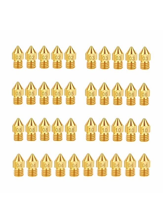 IRCHLYN 3D Printer Extruder Nozzles 0.2mm 0.3mm 0.4mm 0.5mm 0.6mm 0.8mm 1.0mm for Anet A8 Makerbot MK8 Creality CR-10 Ender 3 Ender 5 (40 Pcs) - Image 1