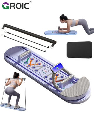 Multi-functional Abdominal Board, Pilates Board Exercise Board with Pilates Stick Resistance Bands and Knee Mat for Full Body, Abdominal Trainer Machine Push Up Exercise Equipment for Home - pzsku/Z9B47048831F816A41EF0Z/45/_/1731131314/098b2704-b531-4a72-92b7-33b54910c826