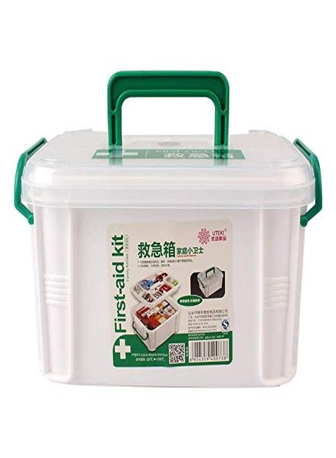 Gikvni Standard 2 Layer with 6 Compartments Emergency First Aid Box with Detachable Tray and Lid, Multicolour, Standard - Image 1