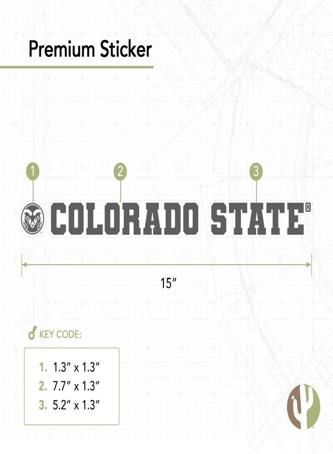 Desert Cactus Colorado State University Rams Name Logo Vinyl Decal Laptop Water Bottle Car Scrapbook (15 Inch Sticker) - Image 2