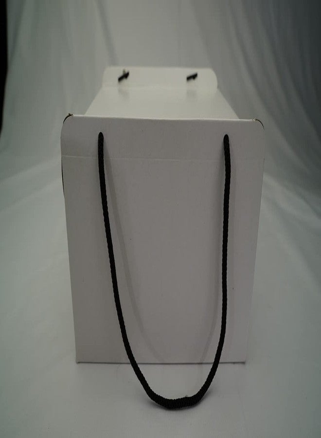 Intactmedia Plain White Cake Box with Rope Handle - 10x10x4 Inch Sturdy 360GSM Kraft Paper Packaging for 1kg Cakes, Pastries, and Brownies (Pack of 25) - Image 4
