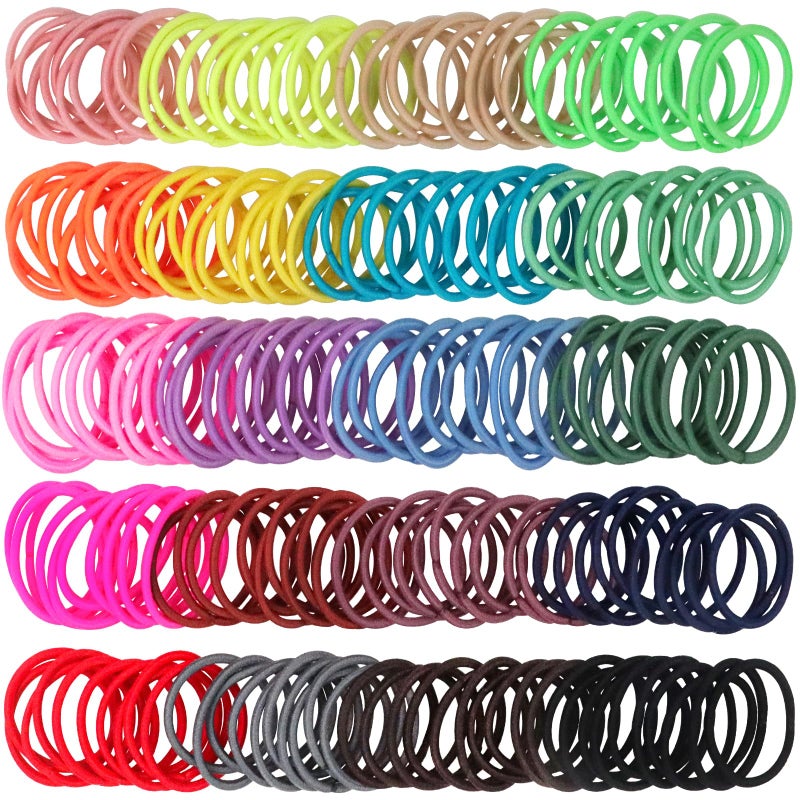 WillingTee 200PCS Small Hair Ties,No Crease Baby Hair Ties,Elastic Hair Ponytail Holder Hair Accessories for Baby Girls Infants Toddlers Kids - Image 3