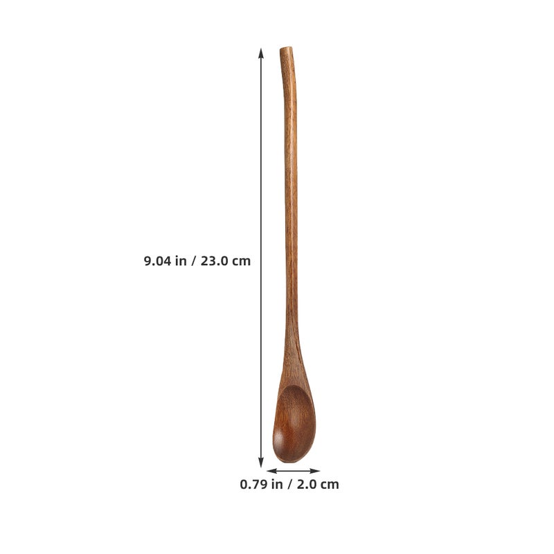 12 pcs Wood Mixing Spoon: Spoons Cooking Handle For Mixing Stirring Tasting - Kitchen Utensils For Cooking And Crafts Brown - Image 3