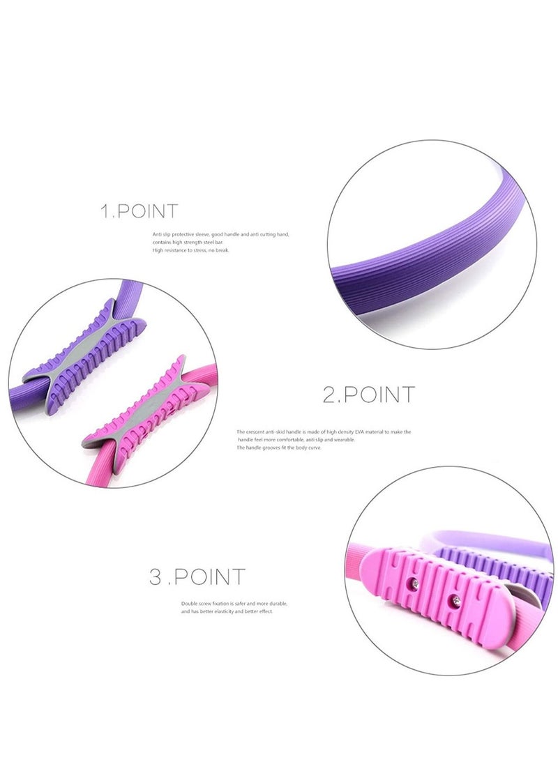 WENBO Pilates Yoga Ring Fitness Ring Exercise Ring Upper Thigh Trainer Pilate Ring Gym Homework out (Size 38 * 38cm)(Pink)  - Image 3