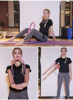 WENBO Pilates Yoga Ring Fitness Ring Exercise Ring Upper Thigh Trainer Pilate Ring Gym Homework out (Size 38 * 38cm)(Pink)  - Image 2