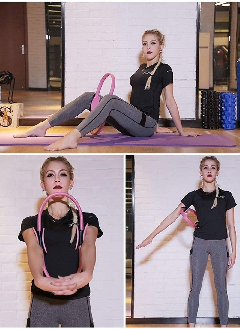 WENBO Pilates Yoga Ring Fitness Ring Exercise Ring Upper Thigh Trainer Pilate Ring Gym Homework out (Size 38 * 38cm)(Pink)  - Image 2