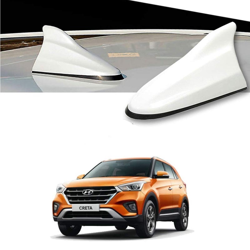 Oshotto Car Shark Fin Roof Antenna Car Antenna Radio FM/AM Car Decorate Compatible with Hyundai Creta (2015-2019) - (White) - Image 1