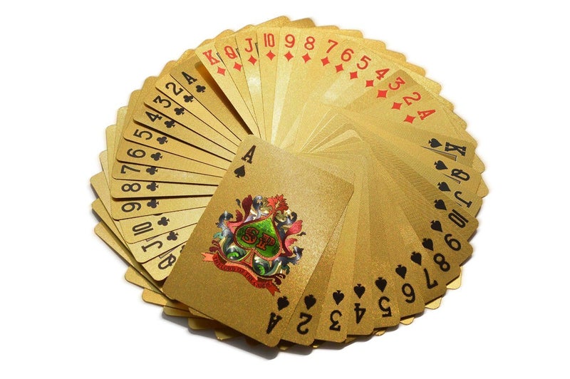 Magicwand 24 K Gold Plated Water-Proof Premium Poker Playing Taash Card Game[Pack of 54 Cards] - Image 1
