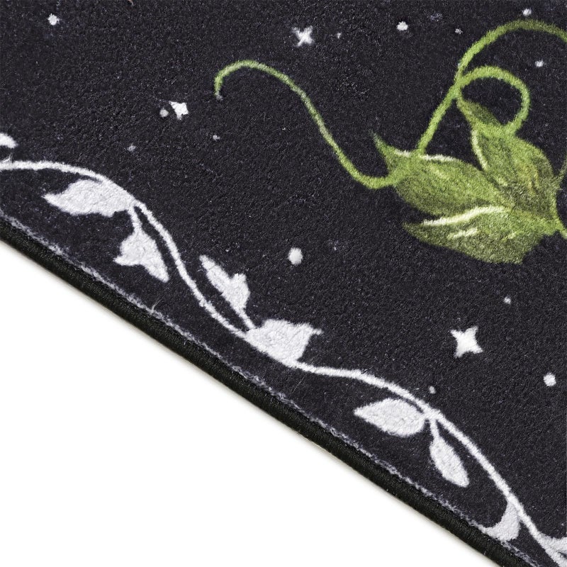 Ouyattle Ultra Thin Moody Black Floral Rugs Washable, Boho Cute Aesthetic Bedroom Rugs Dorm Carpet Indie Moon Phase Room Decor, Vintage Botanical Butterfly 4x6 Area Rug for Dining Living Room Kitchen Entryway - Image 5