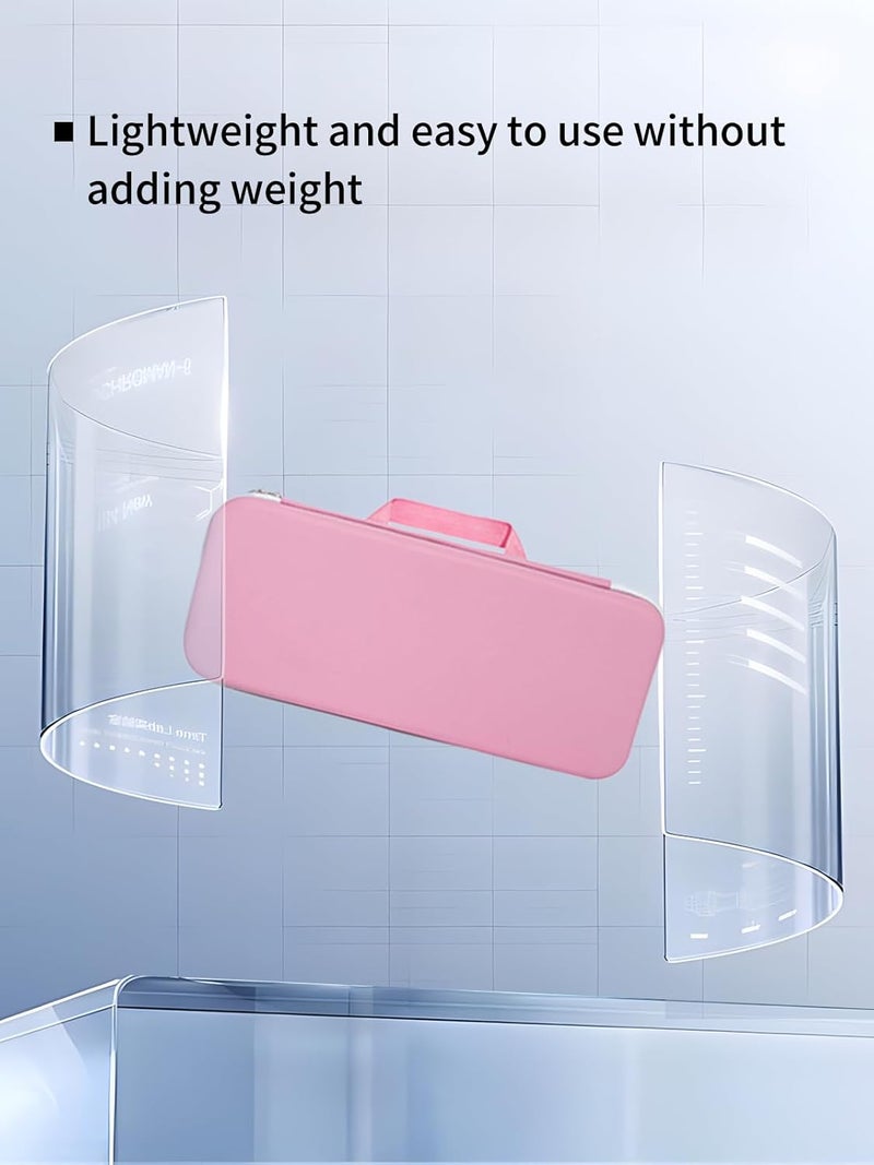 WUNIAK PU Leather Keyboard Carrying Case, EVA Travel Storage Bag, Dust Resistant Protective Sleeve for Wireless Keyboard, Pink - Image 5