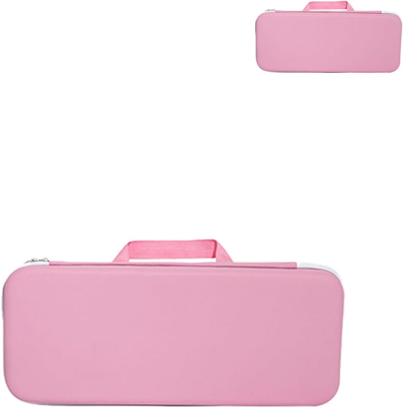WUNIAK PU Leather Keyboard Carrying Case, EVA Travel Storage Bag, Dust Resistant Protective Sleeve for Wireless Keyboard, Pink - Image 1