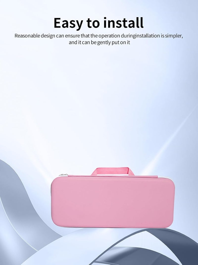 WUNIAK PU Leather Keyboard Carrying Case, EVA Travel Storage Bag, Dust Resistant Protective Sleeve for Wireless Keyboard, Pink - Image 4