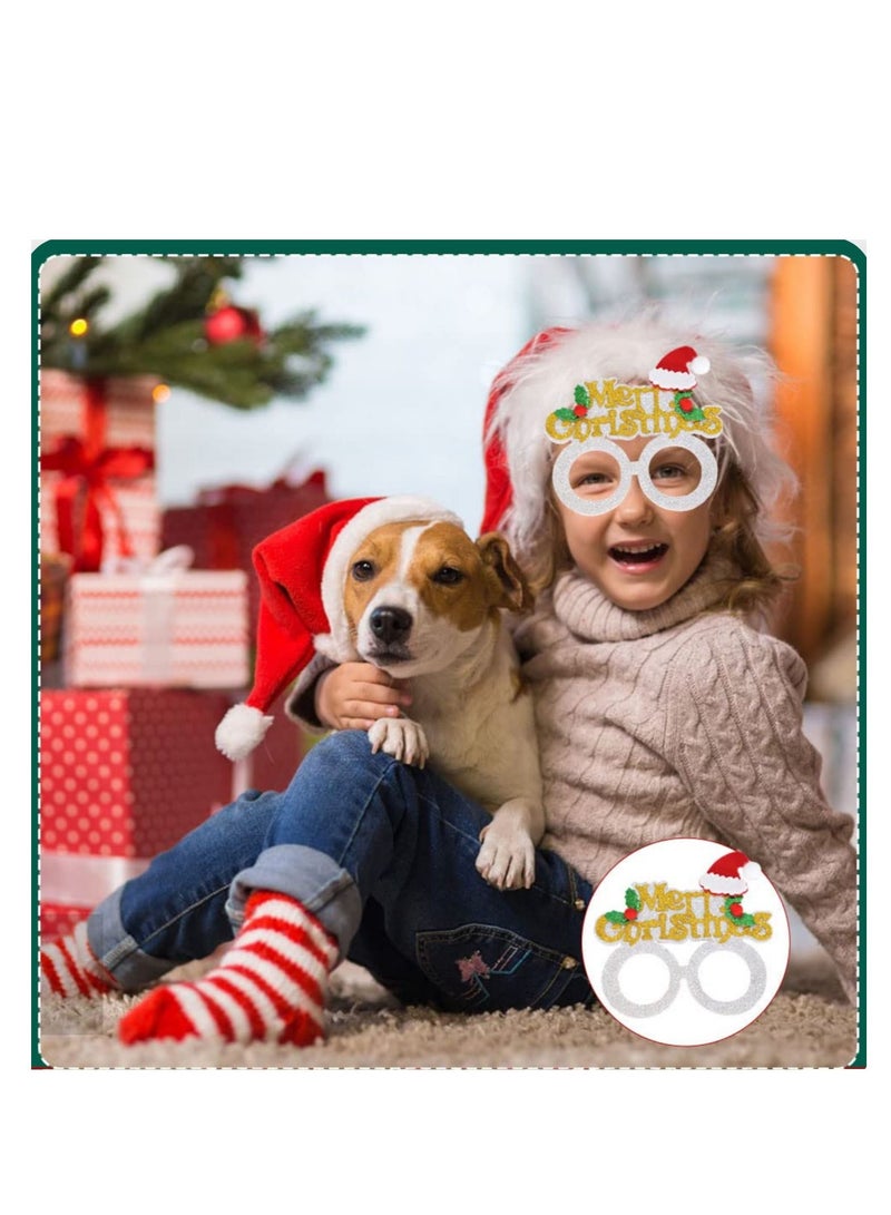 6 PCS Christmas Glasses, Glitter Party Decoration Glasses Frames, Assorted Styles Xmas Eyeglasses Novelty Glasses Frames for Christmas Decoration Eyewear, Kids Holiday Party Supplies  - Image 4