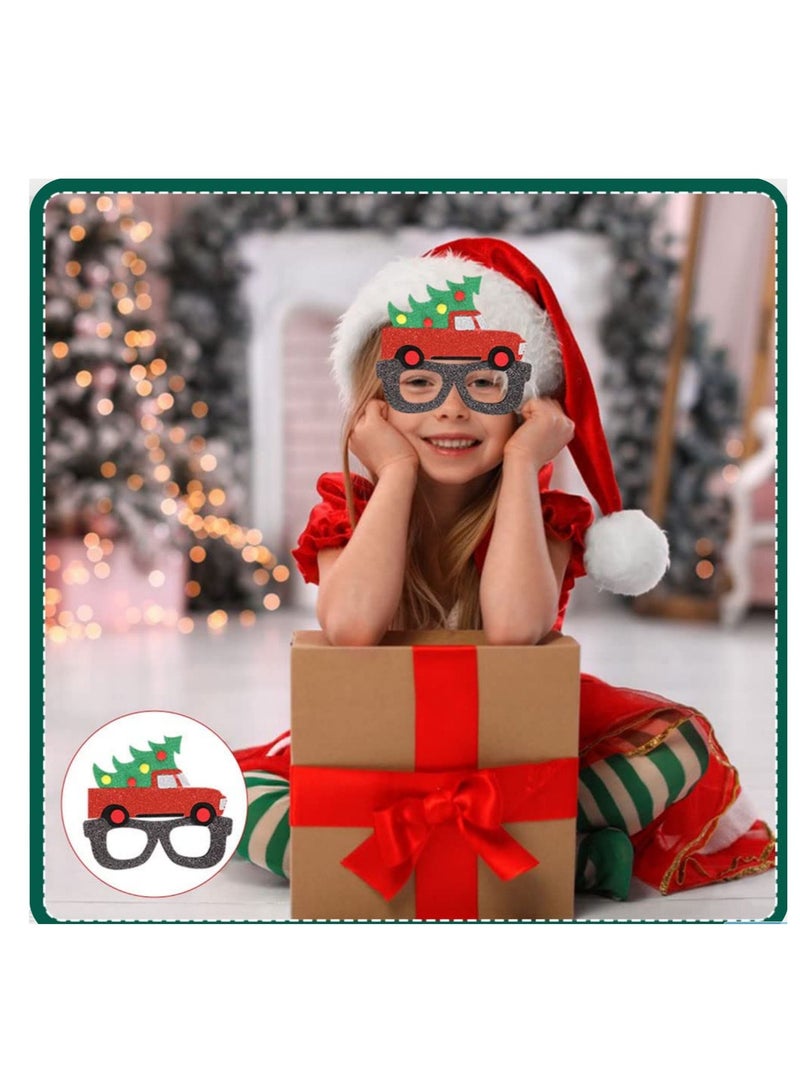6 PCS Christmas Glasses, Glitter Party Decoration Glasses Frames, Assorted Styles Xmas Eyeglasses Novelty Glasses Frames for Christmas Decoration Eyewear, Kids Holiday Party Supplies  - Image 5