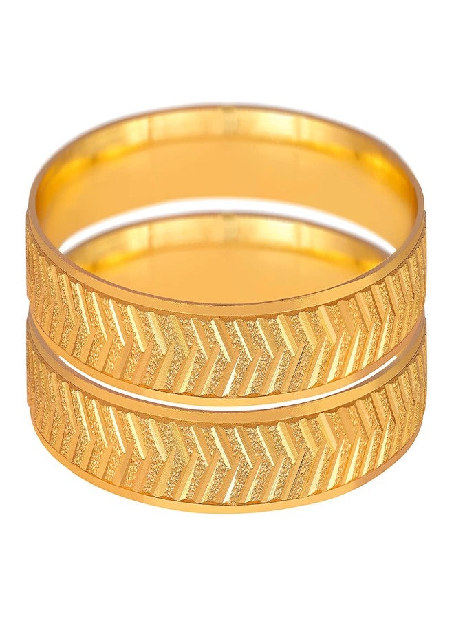JFL - Jewellery for Less Traditional 1 Gram Gold Plated Designer Bangle for women(set of 2),Valentine - Image 2