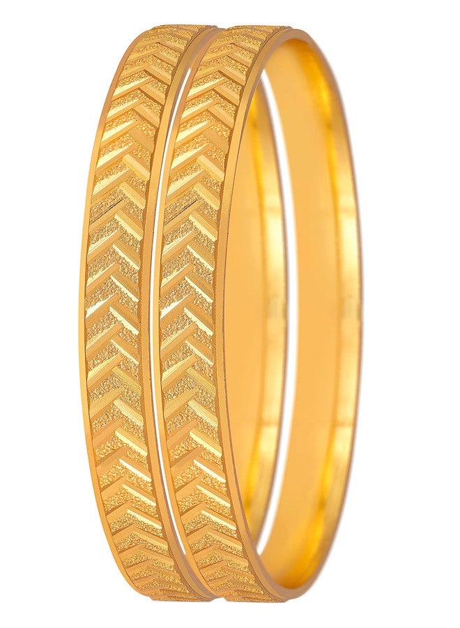 JFL - Jewellery for Less Traditional 1 Gram Gold Plated Designer Bangle for women(set of 2),Valentine - Image 1