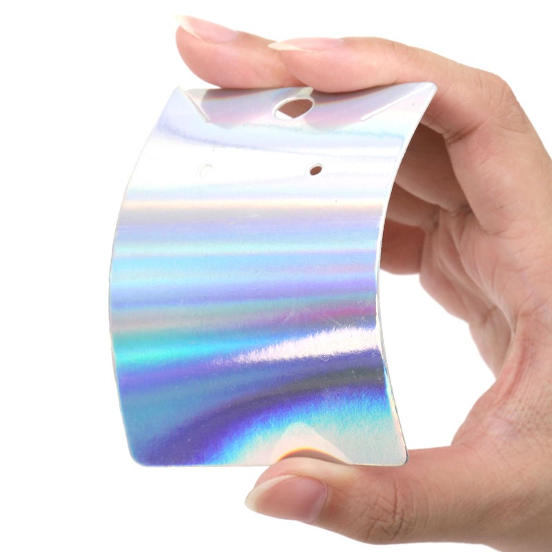 fuceury 150 pcs Holographic Earring Display Card Holder 300 Pcs Backs and 150 Jewelry Packaging Bags for Earring Necklace Jewelry Cards - Image 3