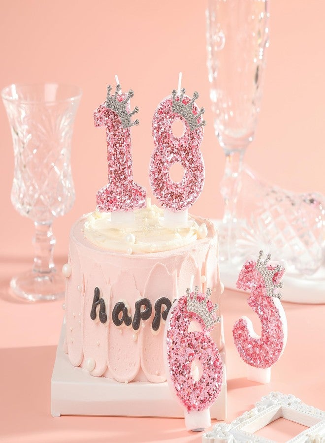 PHD CAKE Number 3 Pink Crown Birthday Candles, Cake Number Candles Number Candles, Party Celebration - Image 3