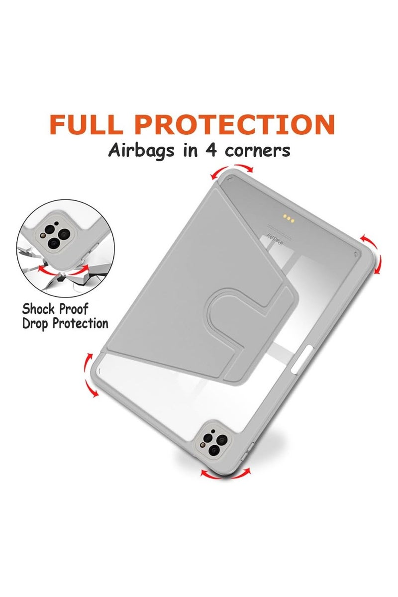 LEDIN Rotating Case for iPad Pro 11-Inch M4 2024 (5th Generation) with Pencil Holder, 360 Degree Rotation Protective Stand Cover Clear Back, Auto Wake/Sleep (iPad Pro 11) - Image 4