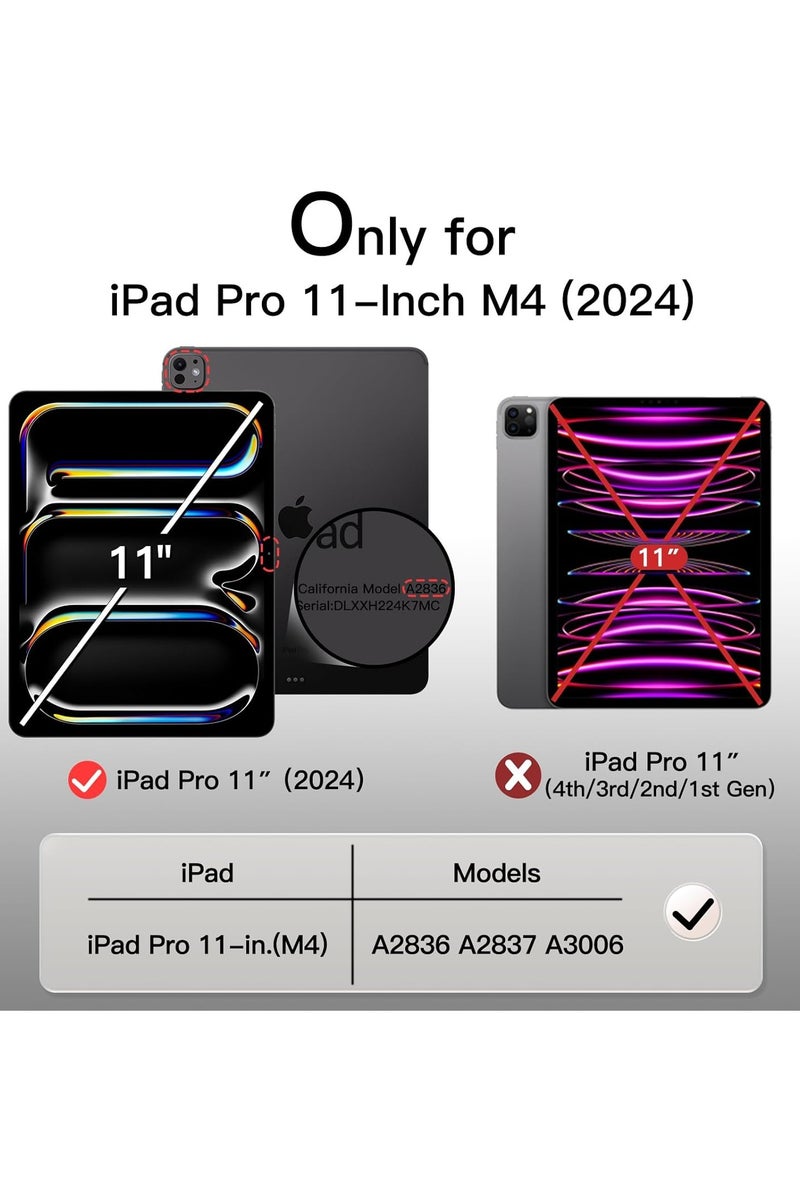 LEDIN Rotating Case for iPad Pro 11-Inch M4 2024 (5th Generation) with Pencil Holder, 360 Degree Rotation Protective Stand Cover Clear Back, Auto Wake/Sleep (iPad Pro 11) - Image 2