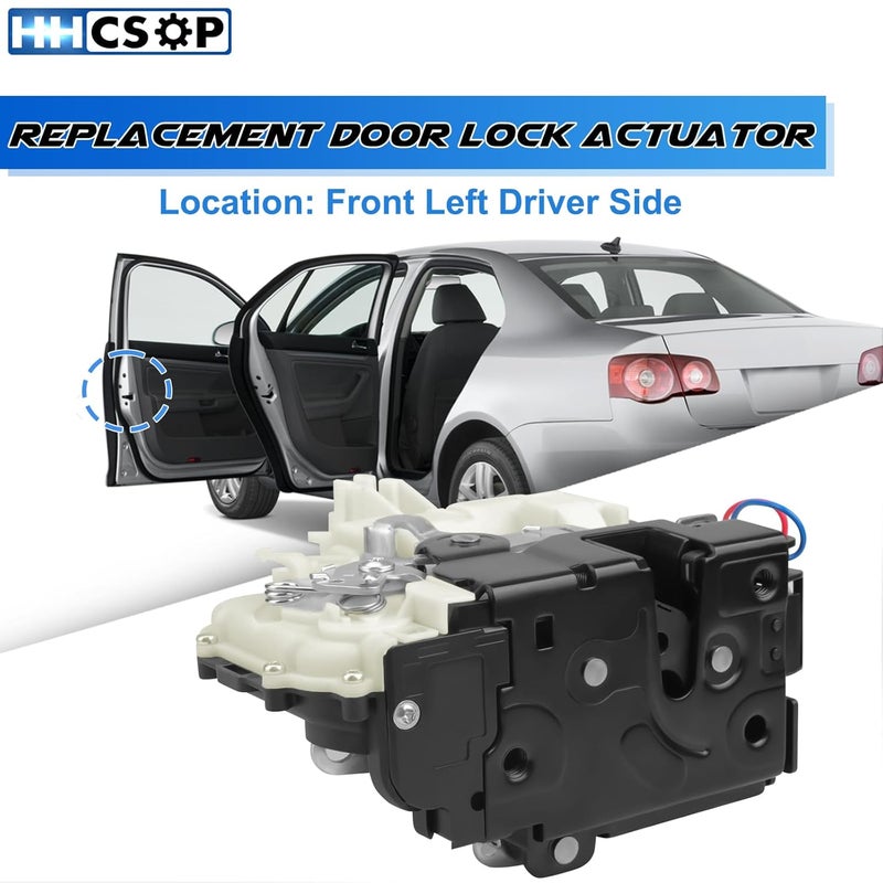 HHCSOP Front Left Driver Side Door Lock Latch Actuator for Volkswagen VW Beetle Golf GTI Jetta Passat Rabbit 1998-2010 - Image 2