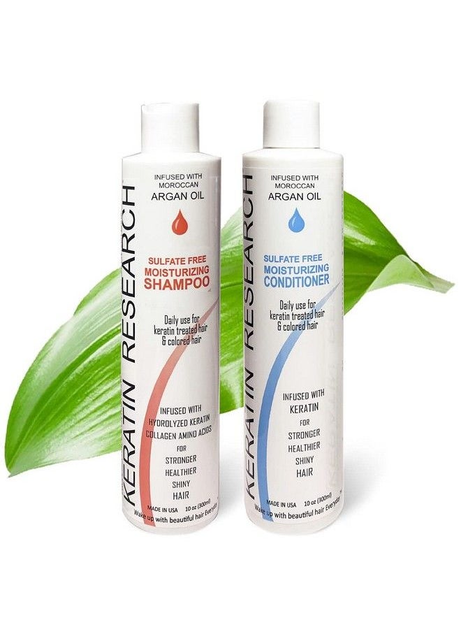 KERATIN RESEARCH Sulfate & Salt Free Shampoo & Conditioner Value Set For Post Keratin Hair Treatment Curtain Bang Colored Hair Care Treatment For All Hair Types Natural & Nourishing Hair State 20Oz  - Image 2
