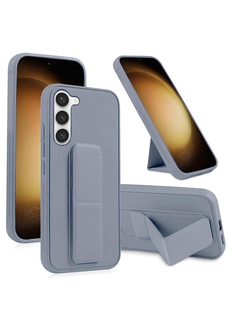 Denx Samsung Galaxy A35 Case with Kickstand and Magnetic Holder, Premium Vertical Strap and Grip with Silicone Holder, multiple viewing positions for Samsung Galaxy A35 (Grey) - Image 1