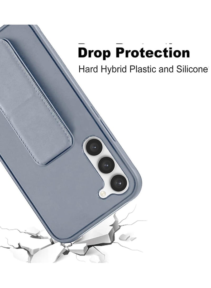 Denx Samsung Galaxy A35 Case with Kickstand and Magnetic Holder, Premium Vertical Strap and Grip with Silicone Holder, multiple viewing positions for Samsung Galaxy A35 (Grey) - Image 2