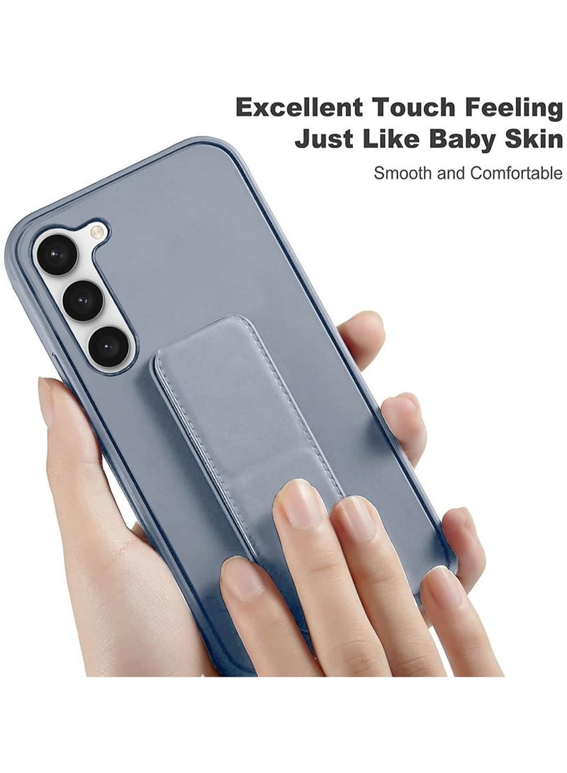 Denx Samsung Galaxy A35 Case with Kickstand and Magnetic Holder, Premium Vertical Strap and Grip with Silicone Holder, multiple viewing positions for Samsung Galaxy A35 (Grey) - Image 3