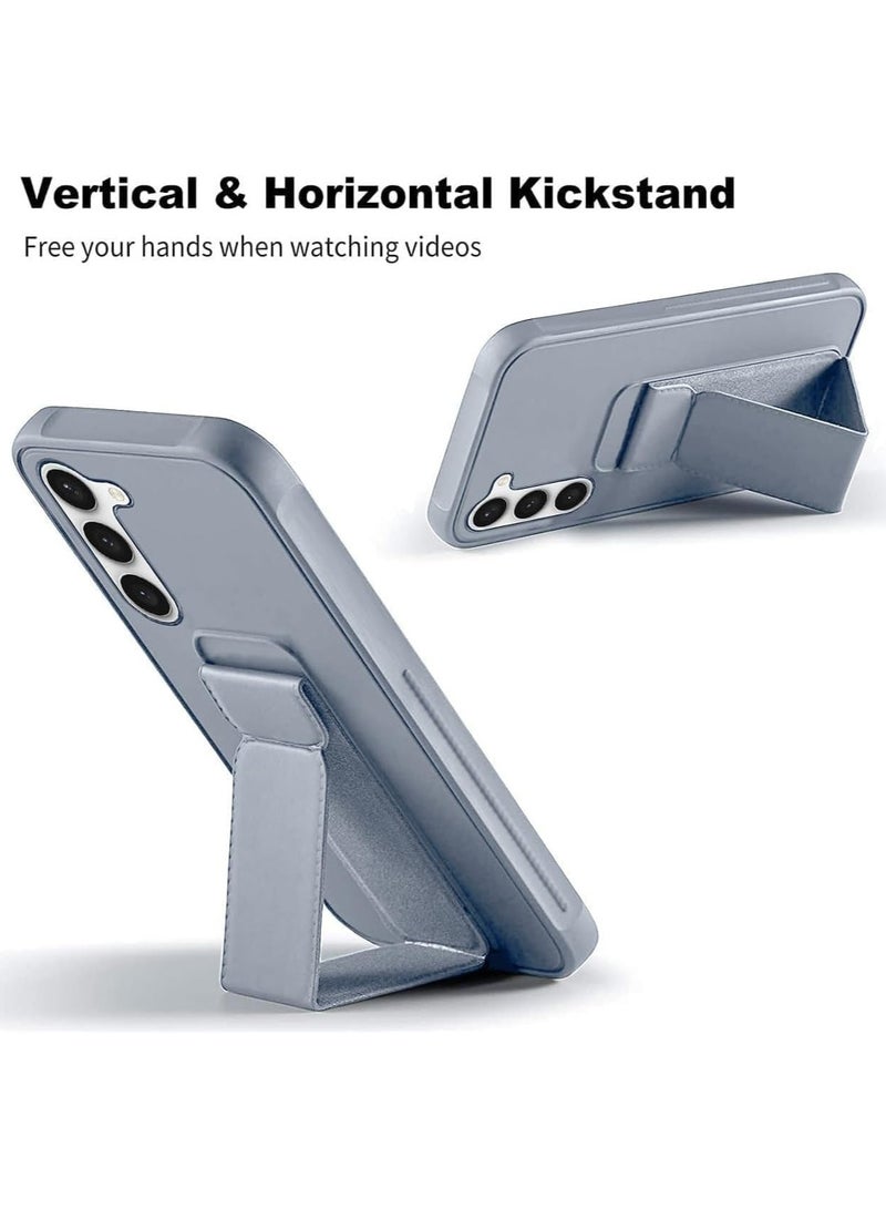 Denx Samsung Galaxy A35 Case with Kickstand and Magnetic Holder, Premium Vertical Strap and Grip with Silicone Holder, multiple viewing positions for Samsung Galaxy A35 (Grey) - Image 4