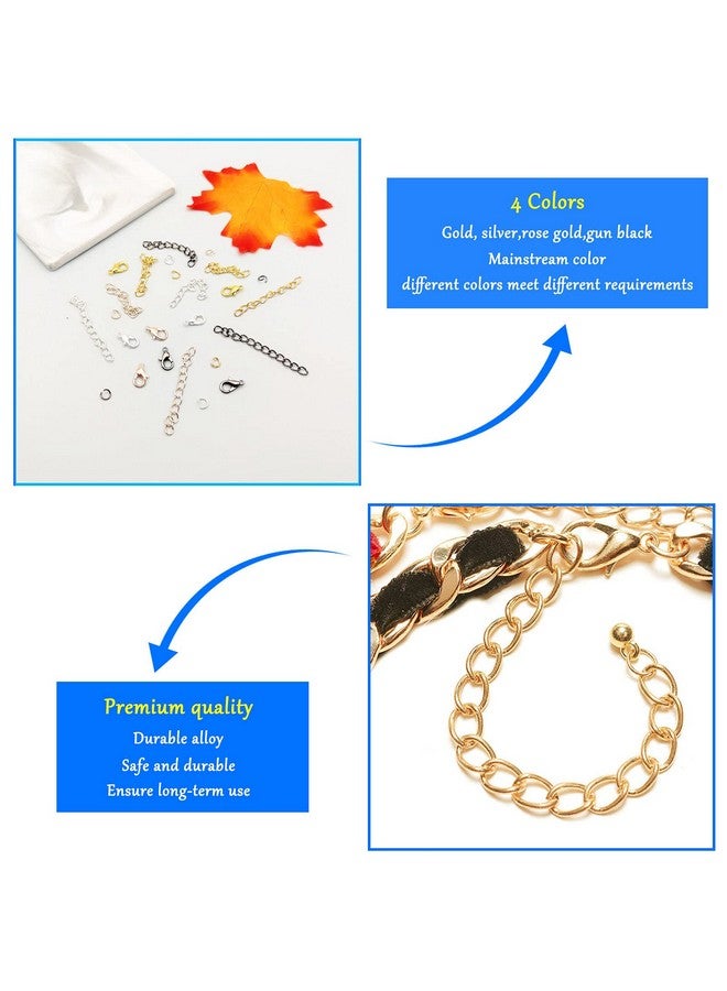 Oubaka 600Pcs Chain Extender Set For Jewelry Making Necklace Bracelet Chain Extender Chain Extension Tails With Lobster Claw Clasps And Open Jump Ring For Necklaces Bracelet Anklets Jewelry Making Supplies - Image 4