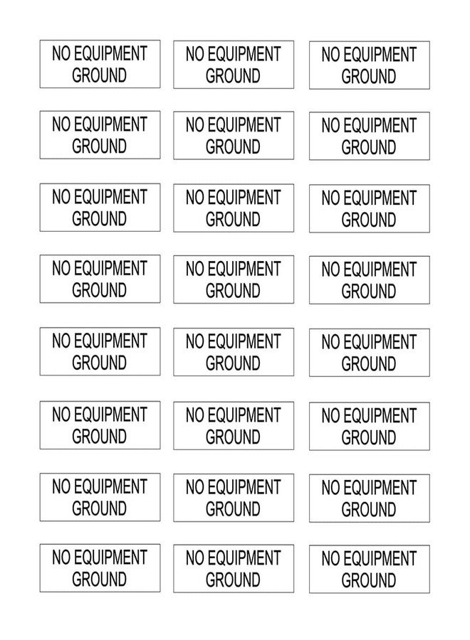 MANWU NO Equipment Ground Protected Outlet Receptacle Plates Label Sticker Decal Black Print On Clear remarking (96pcs 0.27" x 0.95") - Image 1