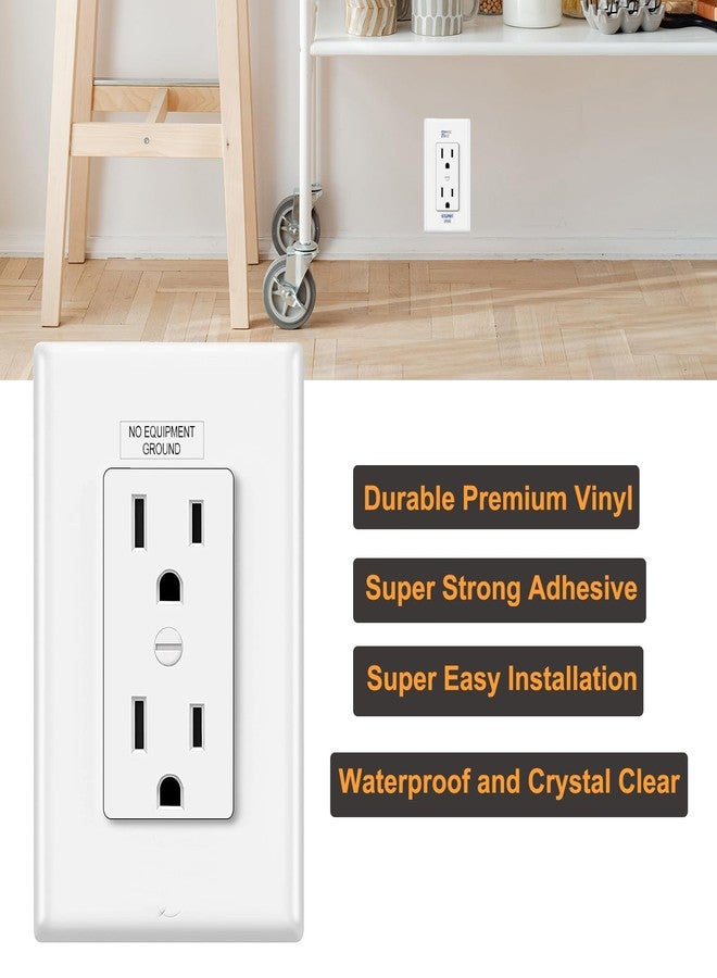 MANWU NO Equipment Ground Protected Outlet Receptacle Plates Label Sticker Decal Black Print On Clear remarking (96pcs 0.27" x 0.95") - Image 2