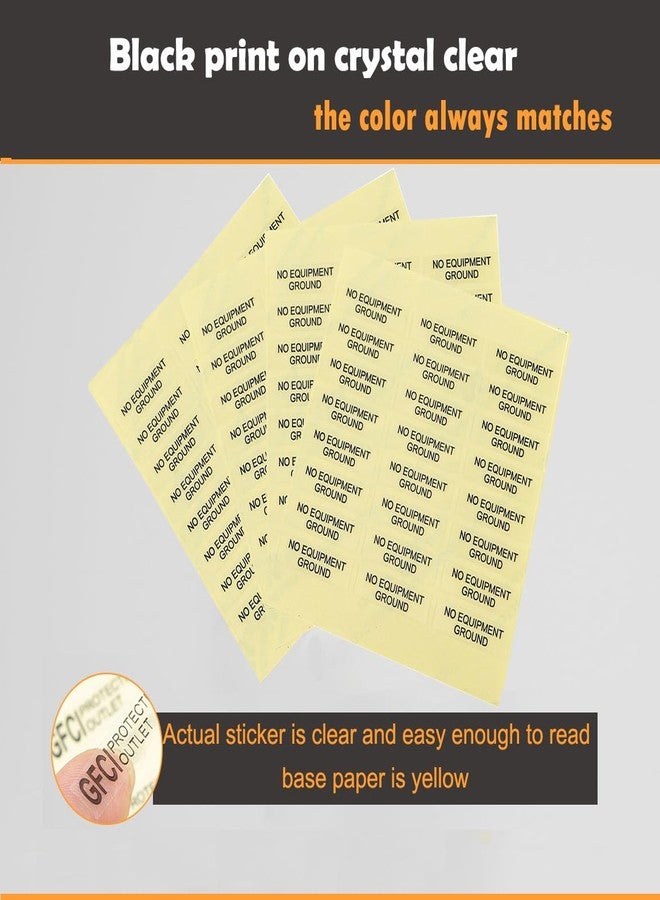 MANWU NO Equipment Ground Protected Outlet Receptacle Plates Label Sticker Decal Black Print On Clear remarking (96pcs 0.27" x 0.95") - Image 5