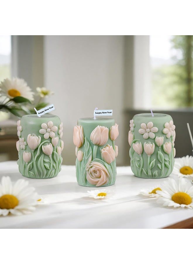 EVERELAM 3D Flower Mold - Tulip, Peony & Cylinder Silicone Resin Casting Mold - Craft Supplies - Cake, Resin, Candle & Chocolate Mold - Image 3