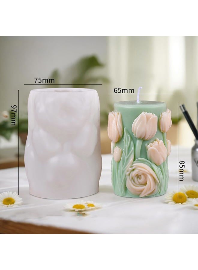 EVERELAM 3D Flower Mold - Tulip, Peony & Cylinder Silicone Resin Casting Mold - Craft Supplies - Cake, Resin, Candle & Chocolate Mold - Image 2