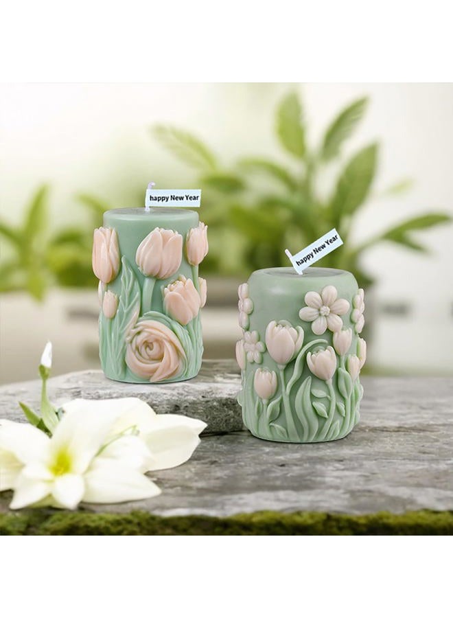 EVERELAM 3D Flower Mold - Tulip, Peony & Cylinder Silicone Resin Casting Mold - Craft Supplies - Cake, Resin, Candle & Chocolate Mold - Image 5
