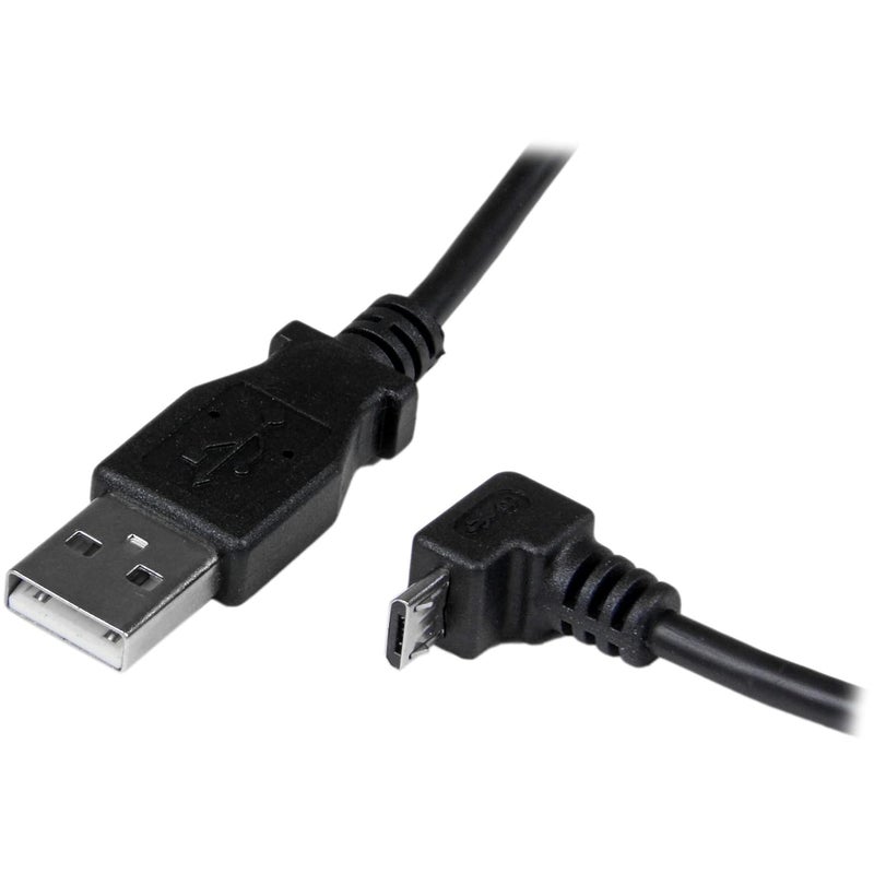 StarTechcom 2m Cord  A to Down Angle Micro B  Down Angled Micro USB Cable  1x USB A M 1x USB Micro B M  Black USBAUB2MD 2m  6 Feet - Image 3