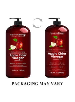 NEW YORK BIOLOGY THE ULTIMATE COSMECEUTICALS New York Biology Apple Cider Vinegar Shampoo Helps Restore Shine Hair Gloss And Hydration To Dry Hair And Itchy Scalp Clarifying And Nourishing Safe For All Hair Types 16.9 Fl Oz  - Image 4