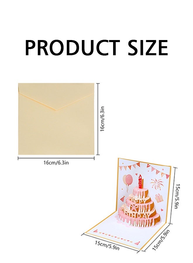 ليمون بطاقات عيد ميلاد ثلاثية الأبعاد، بطاقة كعكة عيد ميلاد بإضاءة LED دافئة، بطاقات تهنئة موسيقية، هدية للأم والزوجة والأخت والبنت. - Image 4