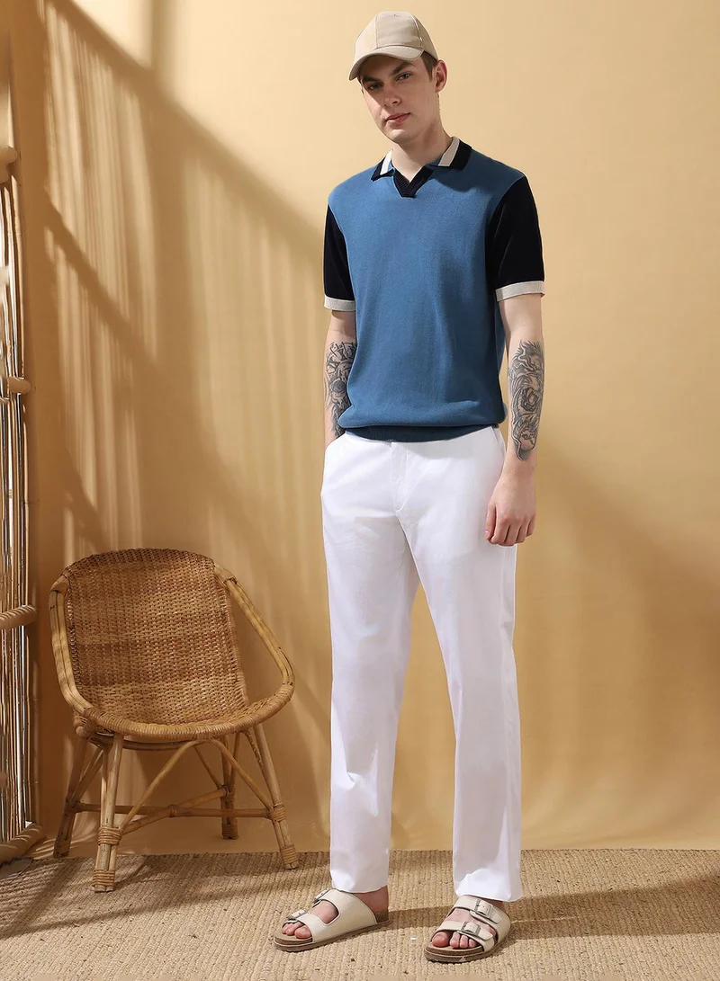 Dennis Lingo Men's Steller 100% Cotton Colour Blocked Regular Fit T-Shirt