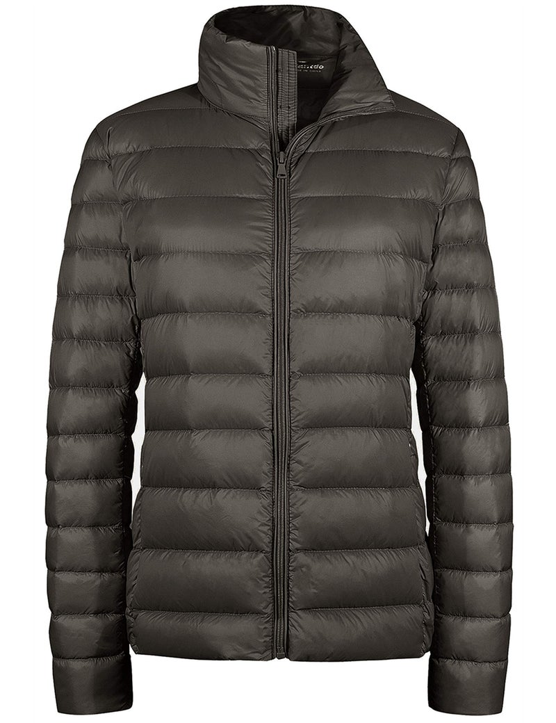 wantdo Womens Down Jacket Packable Light Weight Puffy Jacket Light Coffee Medium