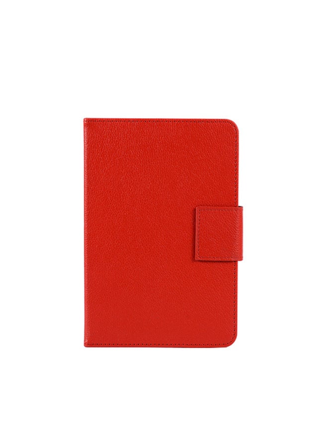 Universal 360 ° Three-hole Rotating Magnetic Tape Tablet PC Protective Cover Built-in Top Sticker LOGO-Color:Red-Applicable Models:8inch - Image 1