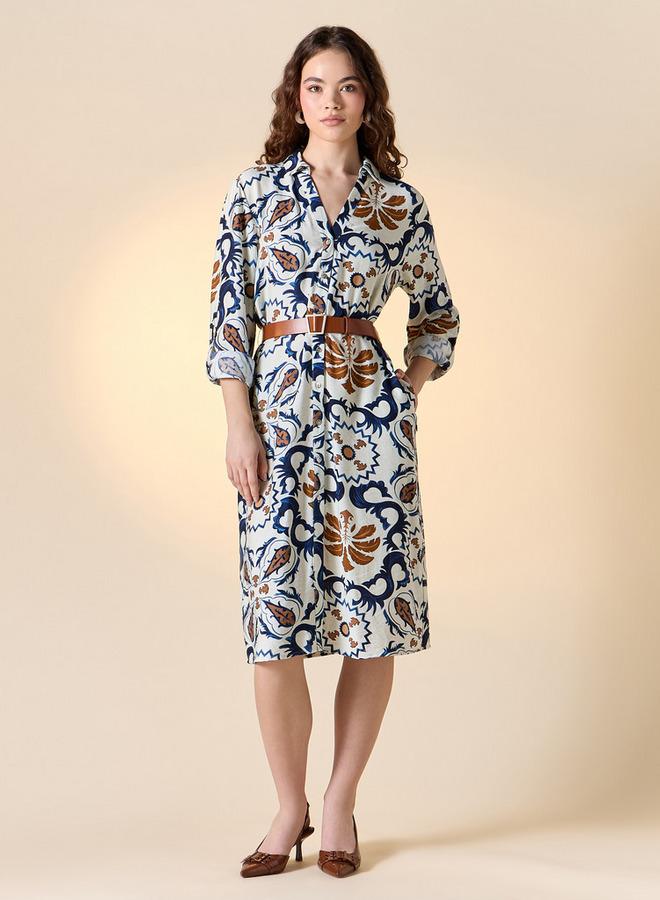 Lee Cooper All-Over Print Shirt Dress with Pockets - Image 2