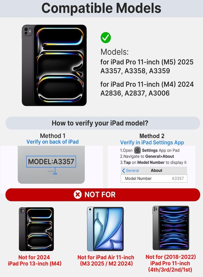 typecase غطاء لوحة مفاتيح تايب كيس تاتش لجهاز آيباد برو 11 بوصة (M5/M4، 2025/2024)، لوحة مفاتيح لاسلكية بإضاءة خلفية بـ 11 لونًا، غطاء حماية قابل للدوران 360 درجة مع حامل قلم، لوحة لمس متعددة اللمس، أزرق فاتح - Image 2