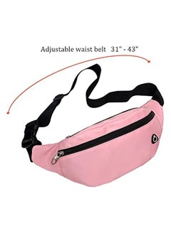 erorex Fanny Pack Waist Pack Bag for Men, Women, Kids, Waist Bag Adjustable Belt, Waterproof Travel Bag, Running Bag (Glossy pink)  - Image 2