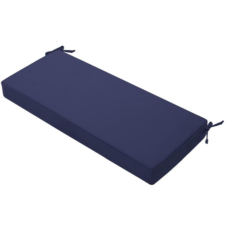 Favoyard Outdoor Bench Cushion 42 x 18 Inch Waterproof Patio Furniture Cushions 3-Year Color Fastness Garden Sofa Settee Couch Swing Pads with Handle and Adjustable Straps, Blue - Image 1