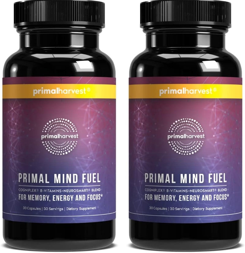 Primal Harvest 2 Pack Primal Mind Fuel Brain Booster for Focus Energy Clarity Memory Brain Health 30 Capsules Nootropics Brain Support Supplement for Men and Women - Image 1